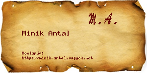 Minik Antal névjegykártya